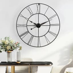 Large Wall Clock Rustic Roman Numeral, Dark Grey 60/80 CM