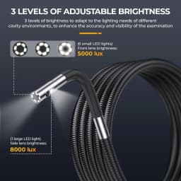 ANCEL AN302 Two-Way Articulating Borescope IP67 6.5MM Dual Lens Endoscope Inspection Camera 7 LED Lights Car Inspection Tools