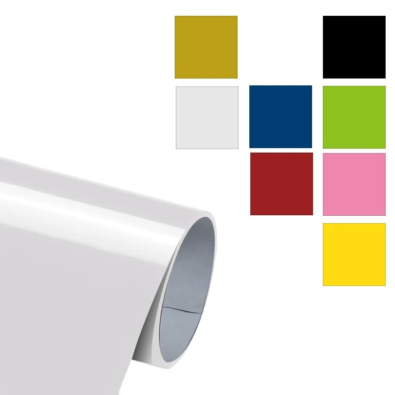 PU Heat Transfer Vinyl Roll 12"x6ft Heat Press Vinyl for DIY Clothing T-Shirts Fabric Bag White