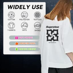 PU Heat Transfer Vinyl Roll 12"x6ft Heat Press Vinyl for DIY Clothing T-Shirts Fabric Bag White