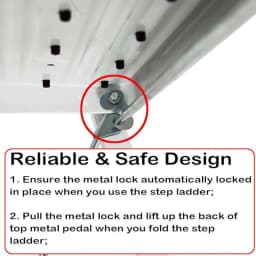 2 Step Ladder Folding Step Stool for Kitchen Caravan Home and Office,Compact Portable Steel Stepladder,Anti-Slip Feet,Multi-Use