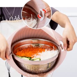 Easy To Wash And Detachable Conveniently Designed Stainless Steel Colander Non-toxic Basket Colander pink
