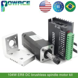 【EU】Square 104W ER8 DC Brushless spindle motor CNC kit & DBD200 24V Driver For Router Milling