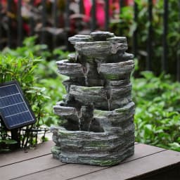 Artificial Rock Garden Fountain with Lights with Pump Garden Patio Decoration Artificial Waterfall Rockery Decoration