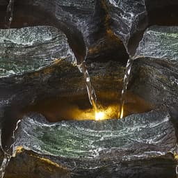 Artificial Rock Garden Fountain with Lights with Pump Garden Patio Decoration Artificial Waterfall Rockery Decoration