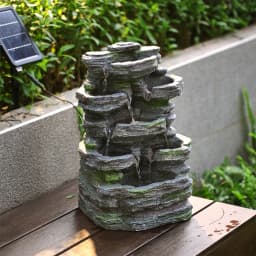 Artificial Rock Garden Fountain with Lights with Pump Garden Patio Decoration Artificial Waterfall Rockery Decoration