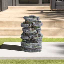 Artificial Rock Garden Fountain with Lights with Pump Garden Patio Decoration Artificial Waterfall Rockery Decoration