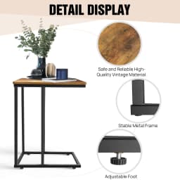 EFAN Mobile Coffee Sofa Table Fits Camping Leisure Ultra Lightweight Portable Picnic Garden Tea Table, Narrow End Table for Home