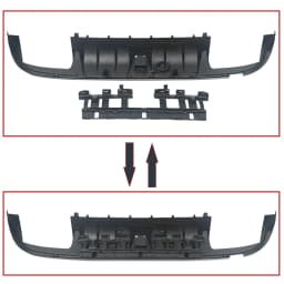Magickit for Mercedes-Benz C-Class W205 C180 C200 C300 C400 C43 C63 C350e AMG Rear Bumper Diffuser Lip with Exhaust Tips