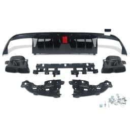 Magickit for Mercedes-Benz C-Class W205 C180 C200 C300 C400 C43 C63 C350e AMG Rear Bumper Diffuser Lip with Exhaust Tips