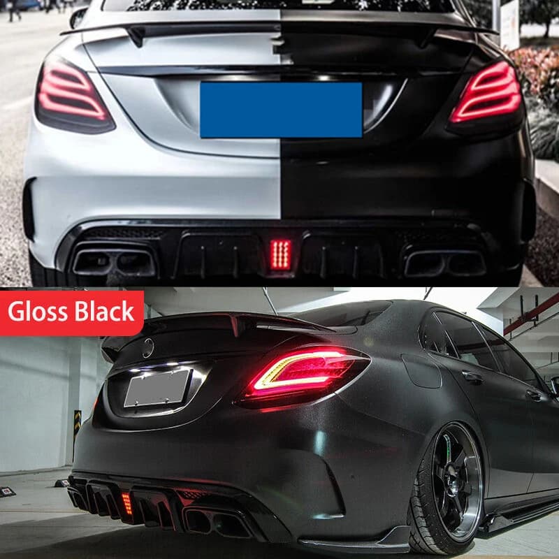 Magickit for Mercedes-Benz C-Class W205 C180 C200 C300 C400 C43 C63 C350e AMG Rear Bumper Diffuser Lip with Exhaust Tips