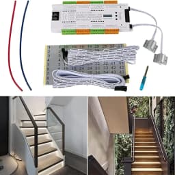 32 Channels Motion Sensor LED Stair Light Controller Kit DC 12V 24V Step PIR Automatic Controler for Stairway Staircase Lighting