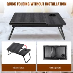 Laptop Desk, Laptop Bed Table with Foldable Legs & Cup Slot,Reading Holder Notebook Stand Breakfast Bed Tray Book Holder for Bed