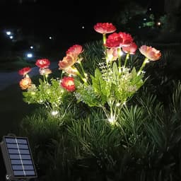 Snow Lotus Flower Outdoor Lights Convenient Size For Easy Installation Easy Care Lights Snow Lotus