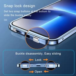 360° Metal Magnetic Double Sided Glass Cover With Lens Protection For IPhone16 14 15 Pro Max For IPhone13 12 11 Double Lock Case