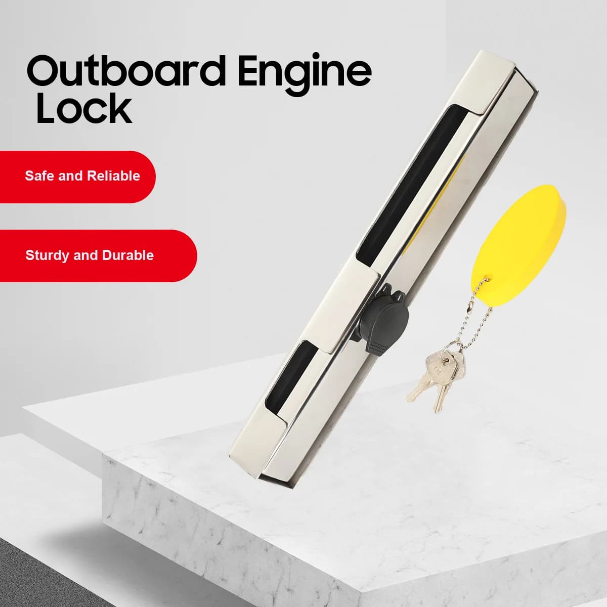 Outboard Motor Engine Motor Lock Heavy Duty Stainless Steel High Security Outboard Engine Lock With Key For Marine Boat