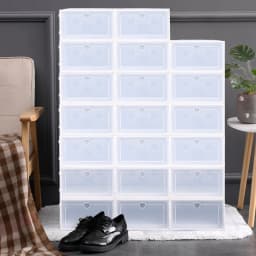 20x Foldable Shoe Boxes With Shoe Box Covers Odor Elimination Technology Stackable Shoe Rack For Sneakers, Heels, Flats