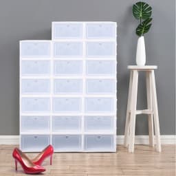 20x Foldable Shoe Boxes With Shoe Box Covers Odor Elimination Technology Stackable Shoe Rack For Sneakers, Heels, Flats