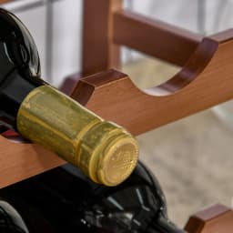 HOMCOM Free Standing Wine Rack 16 Bottle Holders, Bamboo Display Shelf, Brown
