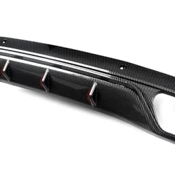 Magickit Rear Lip for Mercedes Benz W205 Base Sedan 2015 2016 2017 2018 Bumper Diffuser with Exhaust Tailpipe Tips C300 C180
