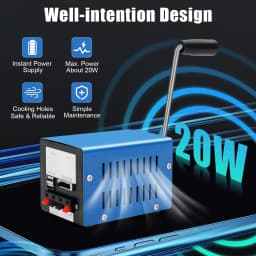 20W Hand Crank Generator Portable Emergency Power Supply USB Charging Multi-Voltage Ports (3V-28V) for Outdoor Survival Camping