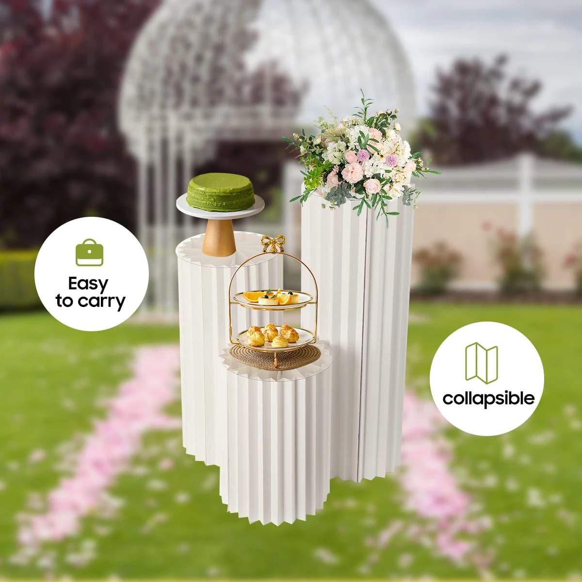 White Folding Column Support Frame Roman Column Display Frame Dessert Table Event Celebration Decoration Layout Window Display