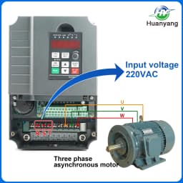 【EU Stock】Huanyang GT Series Inverter VFD 220V 10HP 7.5kW 34A Vector Control Variable Frequency Drive CNC
