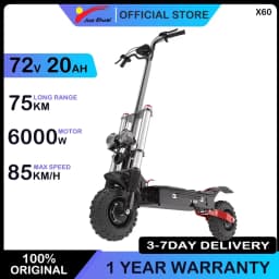 Electric Scooter 6000W Super Climbing Power 75KM Long Range Foldable E-Scooter with Seat 11'' Off Road Tire EScooter For Adults