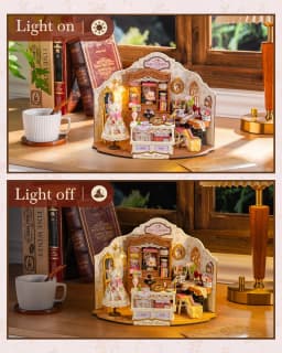 Robotime Elsa's Tailoring Shop DIY Miniature House Victorian Style Craft Studio Kit Interior Decor Unique Gift for Adults Teens