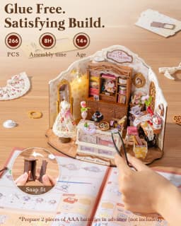 Robotime Elsa's Tailoring Shop DIY Miniature House Victorian Style Craft Studio Kit Interior Decor Unique Gift for Adults Teens