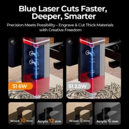 ACMER S1 6W Laser Engraving Machine 2.5/3.5W/6W Versatile Engraving Wood Lacquered Metal Leather for Hobbyists and Professionals
