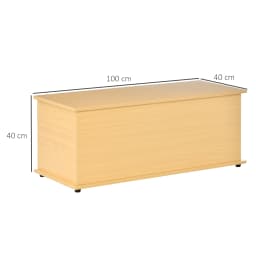 HOMCOM Storage Chest With Lid, 113L Storage Box, Burlywood