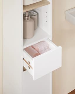 SoBuy BZR34 Tall Bathroom Cabinet 20cm Slim Cupboard Bathroom Storage Unit Water-Resistant MDF with Adjustable Shelves