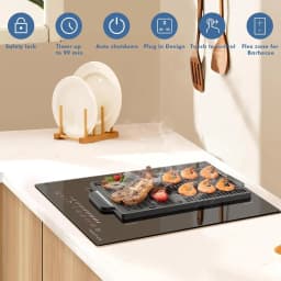 Noxton Plug in Induction Hob 2 Zone, 30cm Electric Hob Flex Zone for Barbecue Pan, 2800W Induction Hobs 220-240V
