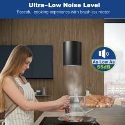 SNDOAS Recirculation 35 cm with 700 m³/h Suction 3 Power Level with Carbon Filter LED Bulb Island Hood Extractor Hood