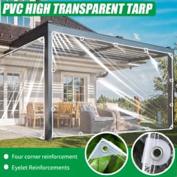 High Quality Waterproof PVC Tarp Upgrade Eyelet Reinforcements 420 g/m² Transparent Tarpaulin Weatherproof Rain Cover Outdoor