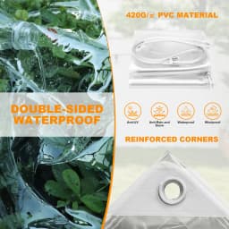 High Quality Waterproof PVC Tarp Upgrade Eyelet Reinforcements 420 g/m² Transparent Tarpaulin Weatherproof Rain Cover Outdoor