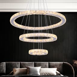 Crystal Ceiling Chandelier 3 Rings Hanging Chandelier In The Living Room Home Decoration Luxury Kitchen Light Led Lighting