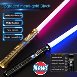 Light Up Saber Metal Sword RGB 16 Colors, 2 In 1 Light Sword Toy With Vibration Beat Sound And Breathing Laser Sword Toy LED