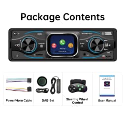 ESSGOO Single 1 Din Universal MP3 FM Player Car Stereo Radio Bluetooth 6.0 Handsfree USB/AUX with DAB+ 7 color Remote Control
