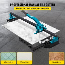 SucceBuy Tile Cutter 48 Inch Manual Tile Cutter Tools with Single Rail & Double Brackets 3/5 in Cap with Precise Laser Guide