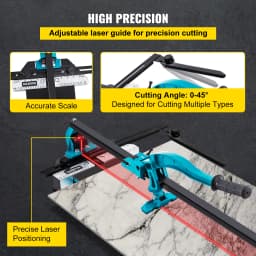SucceBuy Tile Cutter 48 Inch Manual Tile Cutter Tools with Single Rail & Double Brackets 3/5 in Cap with Precise Laser Guide
