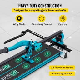 SucceBuy Tile Cutter 48 Inch Manual Tile Cutter Tools with Single Rail & Double Brackets 3/5 in Cap with Precise Laser Guide