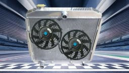 FOR FORD PICKUP F350 F250 F100 FORD Engine Aluminum radiator + fan 1953 1954 1955 1956 53 54 55 56