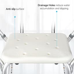 Shower Chair Seat with Padded Armrests for Bathtub Slip Resistant Shower Seat Adjustable Height Shower Chair 350 lb Capacity