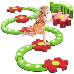 AIYAPLAY Kids Stepping Stones Balance Beam, Outdoor Indoor Sensory Toy Green