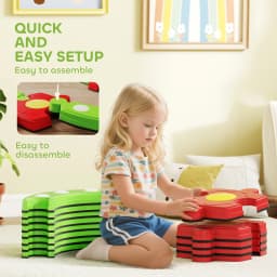 AIYAPLAY Kids Stepping Stones Balance Beam, Outdoor Indoor Sensory Toy Green
