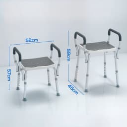 HOMCOM Rust-Free Aluminium Bath Chair with Adjustable Height, Grey