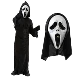 Child's Screamer Reaper Costume – Hooded Robe & Scary Mask for Halloween Dress-Up