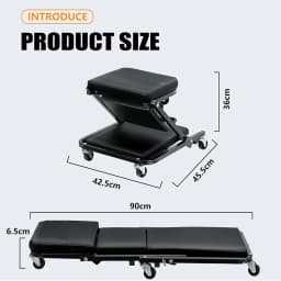 Folding Mechanics Car Creeper, Workshop Crawler with Soft Cushion and Wheels, Rolling Mechanic Chair Car Creeper Seat, Professi